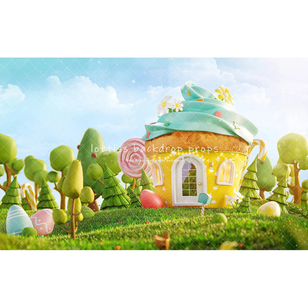 Spring Easter Treats Backdrops Boy Kids Photography Props Child Adult Photocall Decors Cartoon Countryside Scene Backgrounds