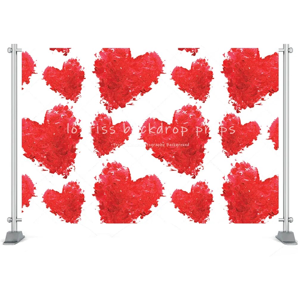 Red Rose Valentine's Day Background Brick Wall Toy Shop Decor Floral Balloons Love Anniversary Party Photography Backdrop