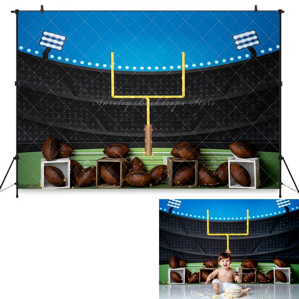 Stadium Lights Photography Backdrop Sports Kids Baby Cake Smash Photocall Decors Child Adult Birthday Photo Backgrounds