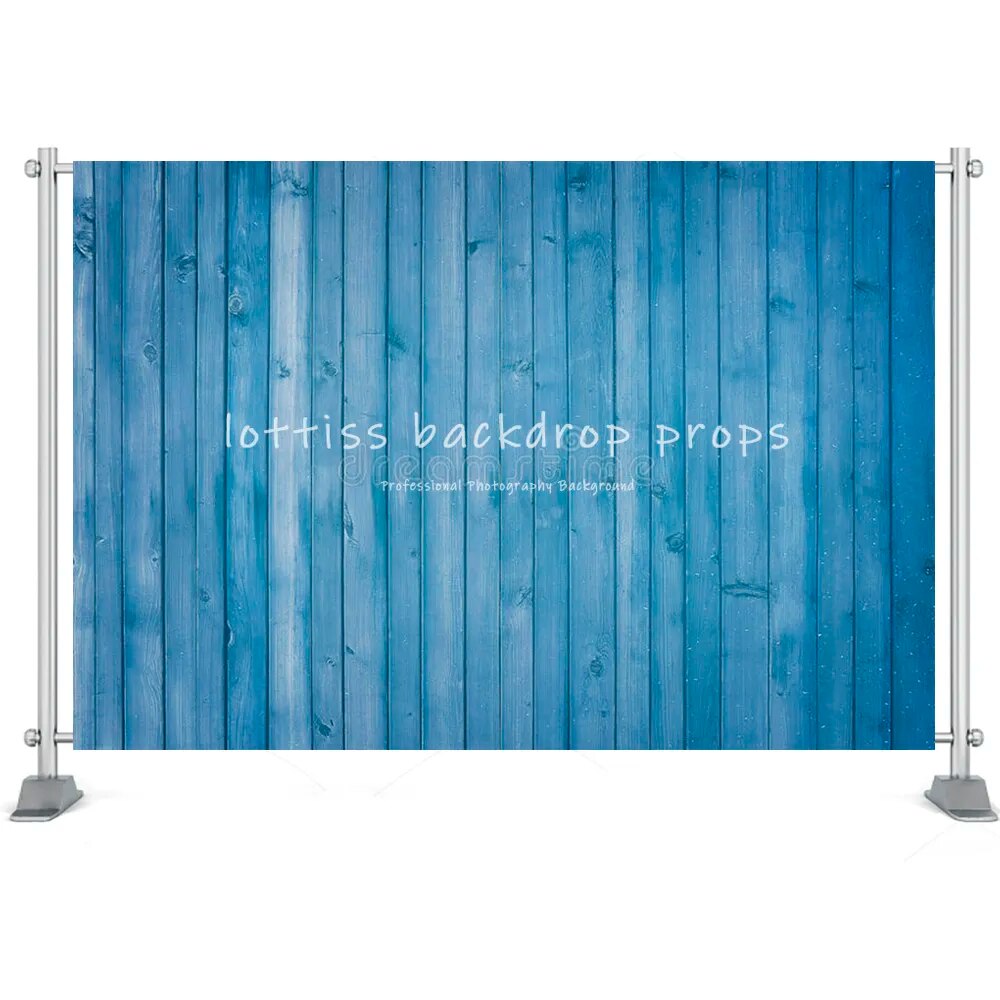 Colored Blue Wood Board Themed Background Cloth For Photography Baby Birthday Party Kids Portrait Wooden Backdrop Series One