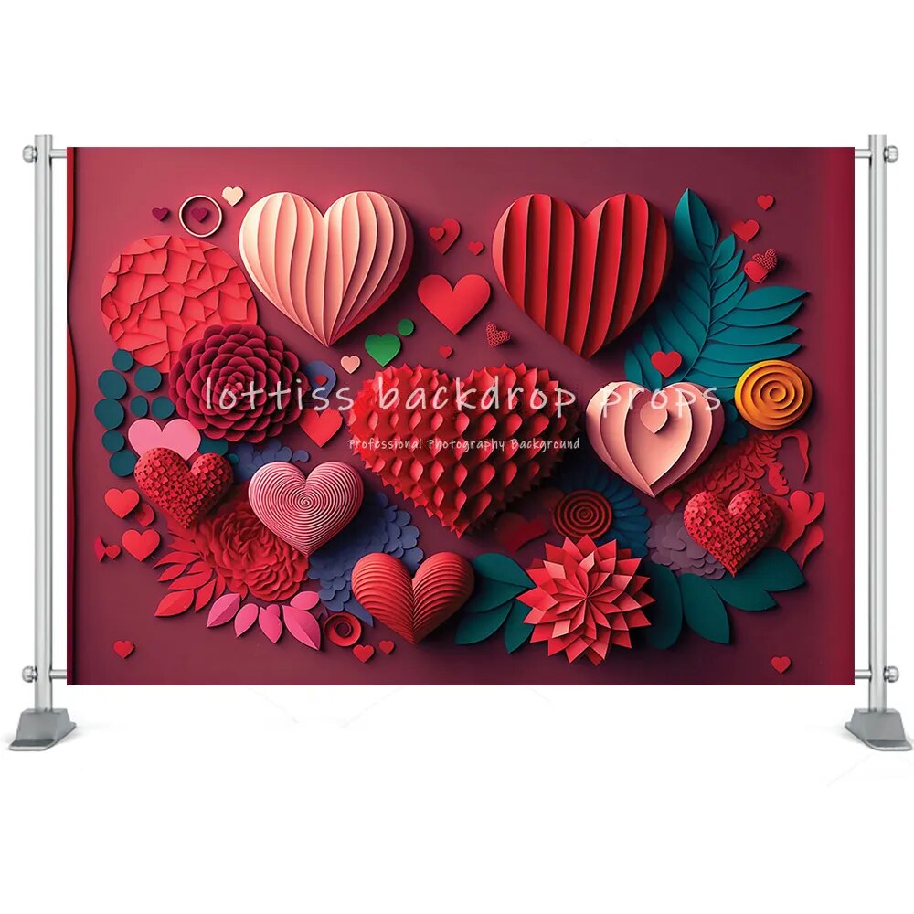 Red Rose Valentine's Day Background Brick Wall Toy Shop Decor Floral Balloons Love Anniversary Party Photography Backdrop