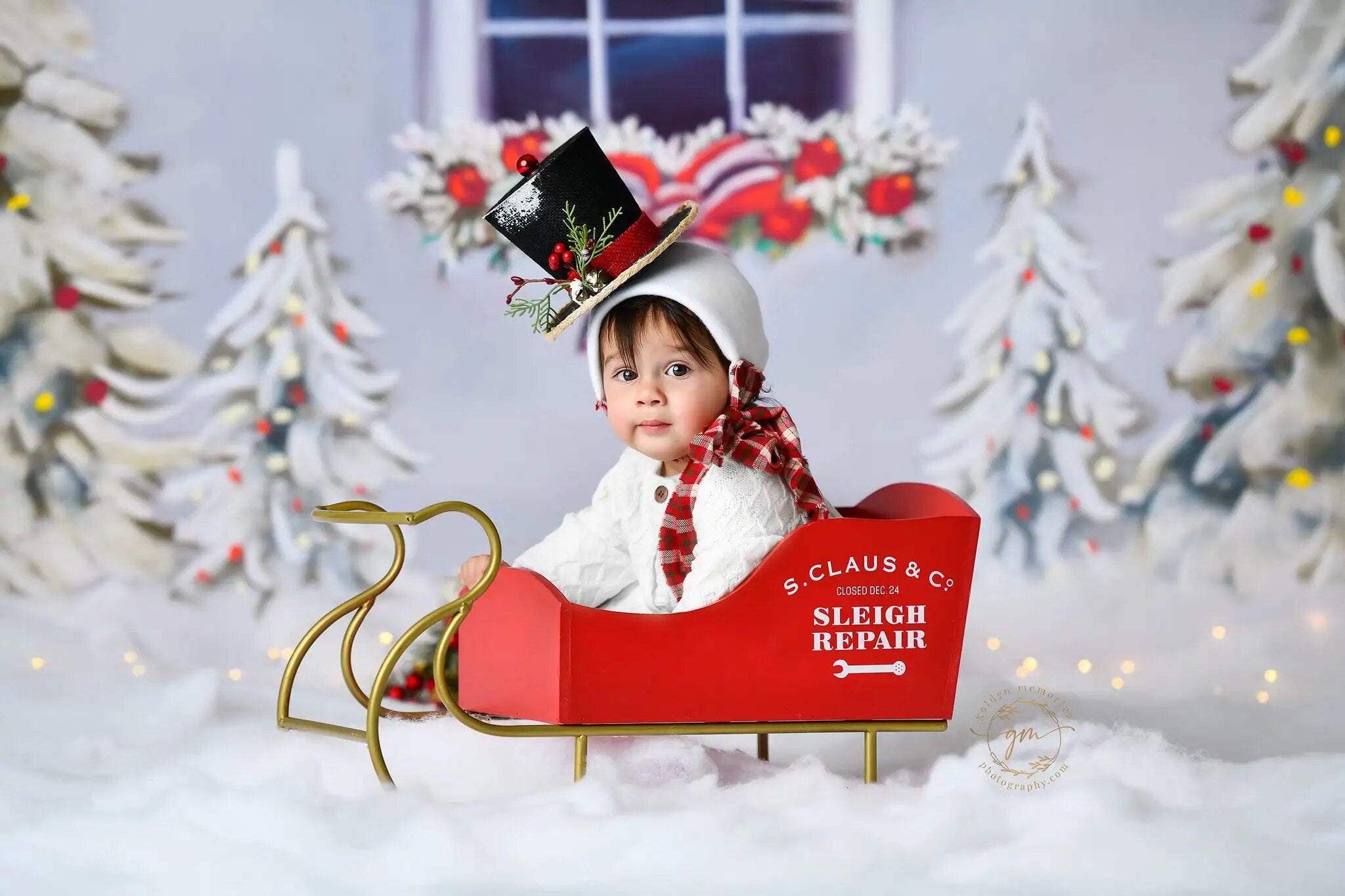 Arrière-plan de fenêtres enneigées, arbres de noël, photographie de Portrait de famille adulte, arrière-plan de flocon de neige d'hiver, accessoires de séance photo pour bébés et enfants 