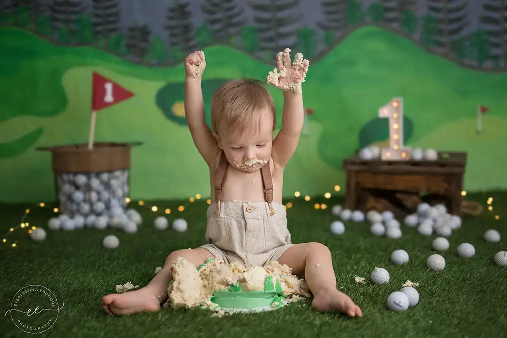 Tee Time Photography Backdrop Golf Course Kids Baby Cake Smash Photocall Decors Child Boys Adult Sports Studio Backgrounds