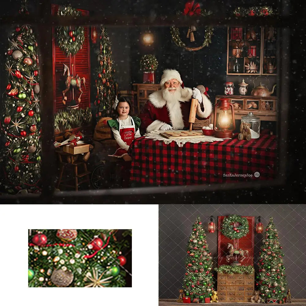 Joyful Christmas Celebration Backdrop Child Adult Birthday Photo Shoot Backgrounds Kids Baby Cake Smash Photography Props