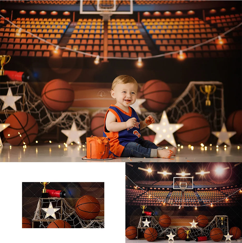 Basketball Sports Backdrops Kids Adult Photography Props Child Baby Photocall Decors Cake Smash Birthday Backgrounds