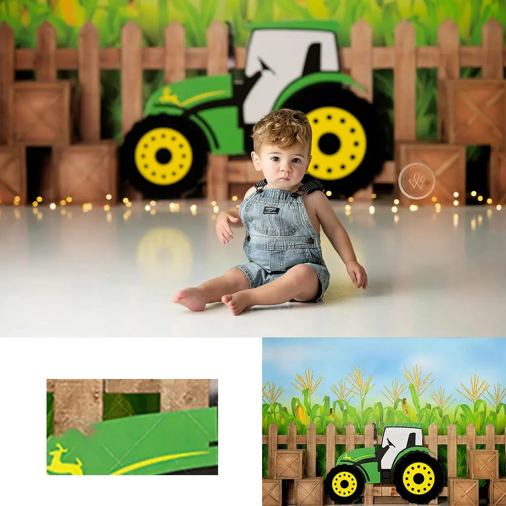 Farm Fresh Photo Backdrop Harvesters Boys Adult Birthday Studio Backgrounds Kids Baby Cake Smash Photography Props