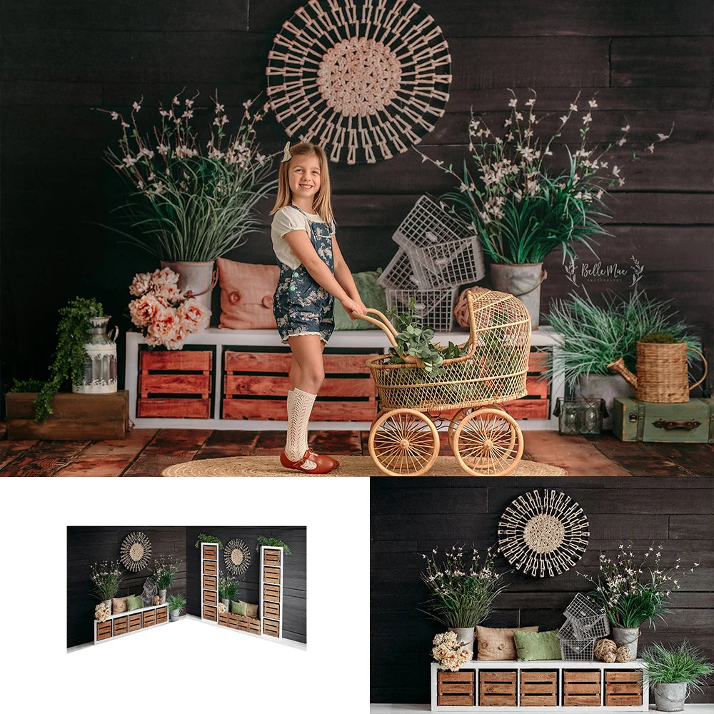 Wanderlust Boho Theme Backdrops Kids Baby Photography Props Child Adult Photocall Decors Dark Classic Wall Wall Backgrounds