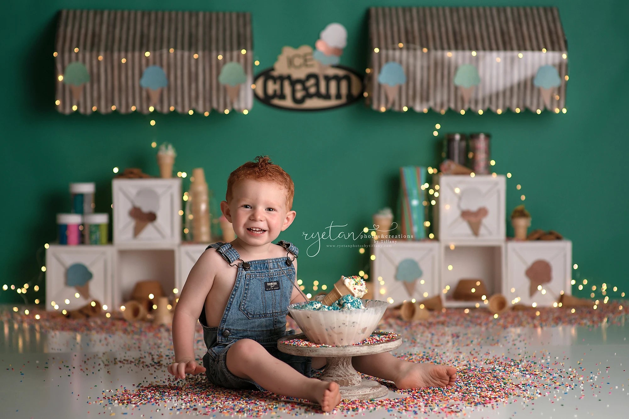 Summer Ice Cream Shop Backdrop Kids Baby Cake Smash Photography Props Child Girls Adult Birthday Studio Backgrounds