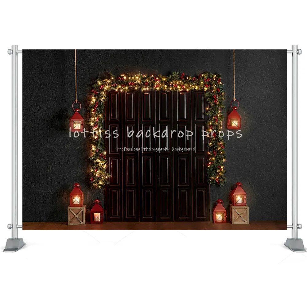 Christmas Room Backdrop Photography Fireplace Windows Toys Wreath Winter Family Party Kids Birthday Background Photo Studio