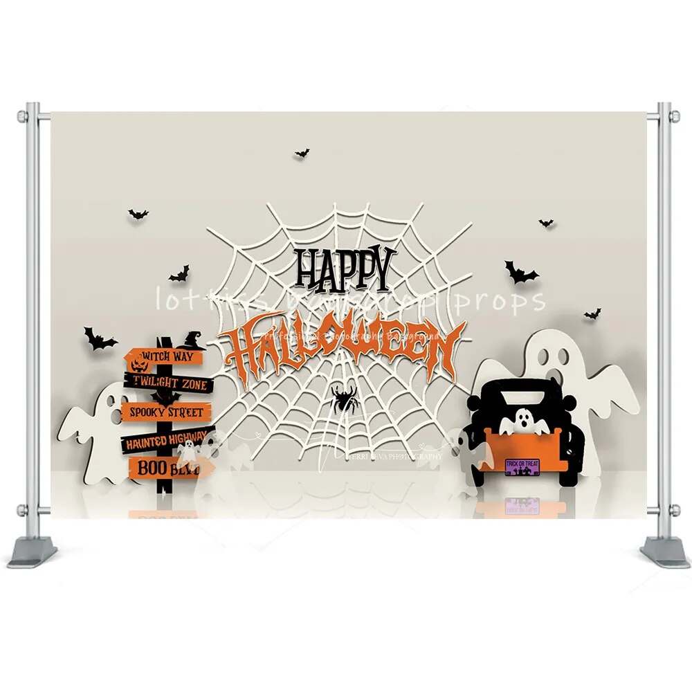 Halloween House Backdrop Castle Forest Moon Tombstone Festival decor Photography Pumpkin Lantern Background Photo Studio Props