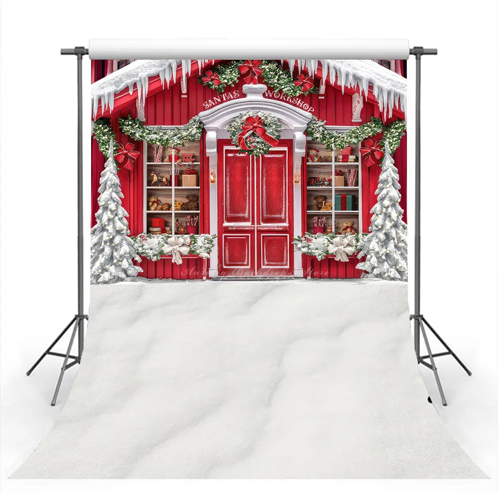 Santas North Pole Village Workshop Photography Backdrop Kids Baby Cake Smash Photocall Decors Girls Adult Birthday Backgrounds