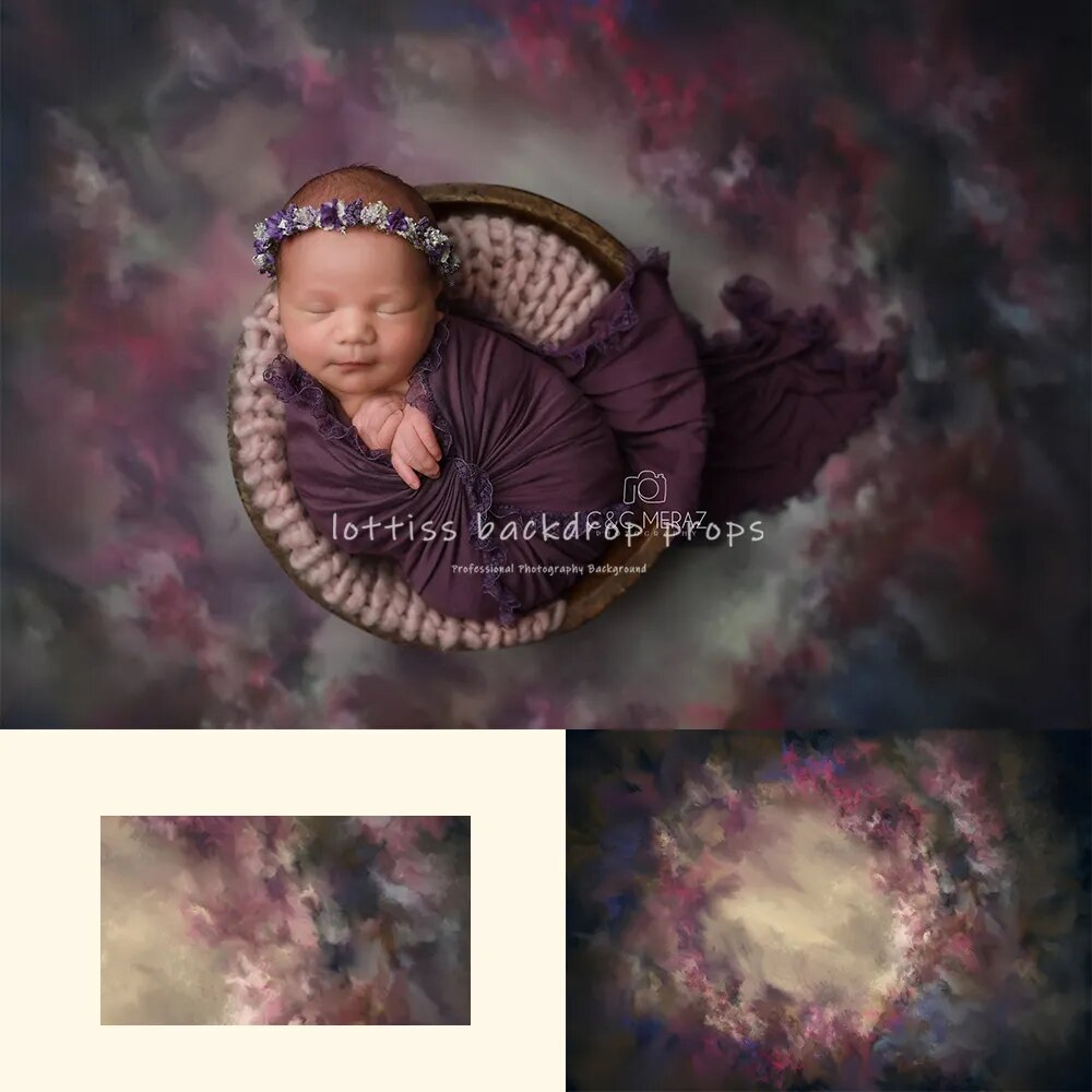 Fine Art Floral Kids Photography Backdrops Baby Child Newborn 1st Birthday Props Abstract Texture Hand Painted Flower Background