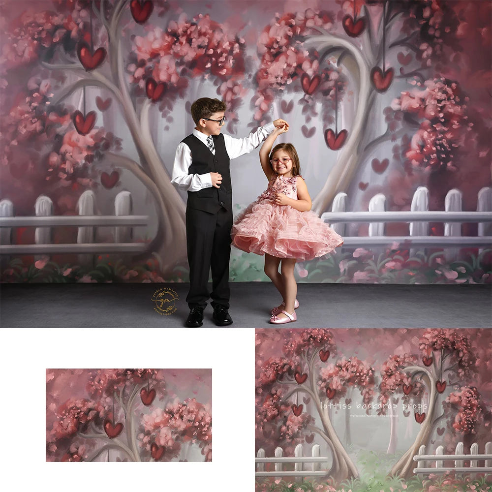 Kissing Corner Valentine Day Backdrops Kids Adult Photography Child Baby Birthday Cake Smash Decors Dating Forest Background