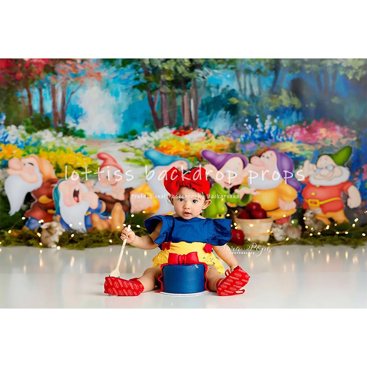 Seven Dwarves Birthday Backdrop  Kids Girl Baby Shower Party Photography Princess Children Background Photostudio Props