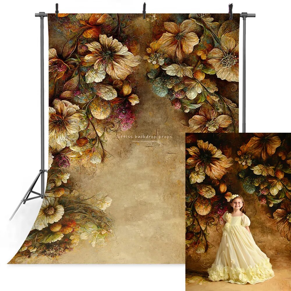 Hand Painting Floral Backdrop Girl Pregnant Woman Portrait Photgraphy Children Baby Photostudio Props Art Flower Background