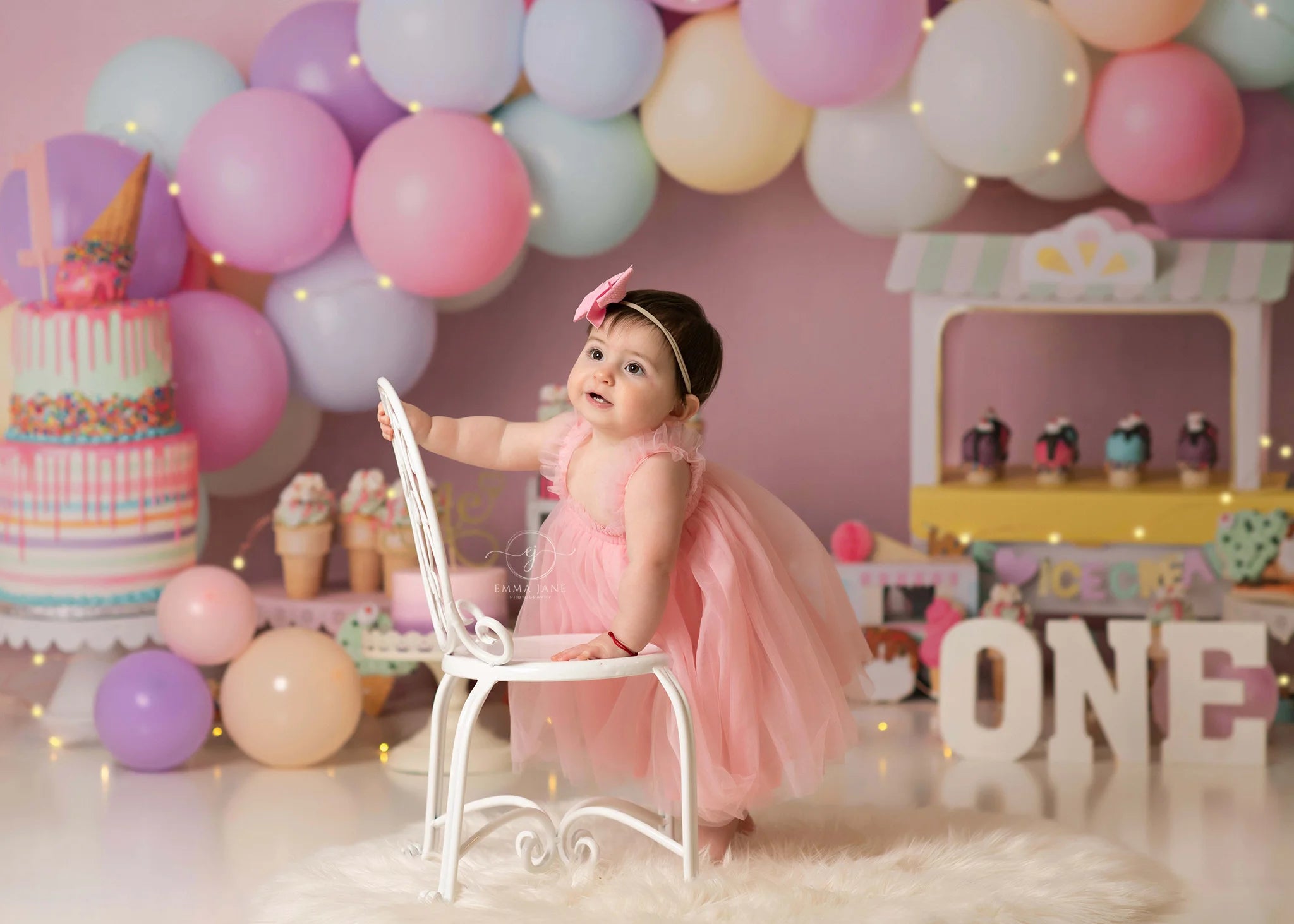 Dessert Donut Cake Smash Backdrop Balloons Baby 1st Birthday Decor Child Girls Photocall Photography Prop Studio Background