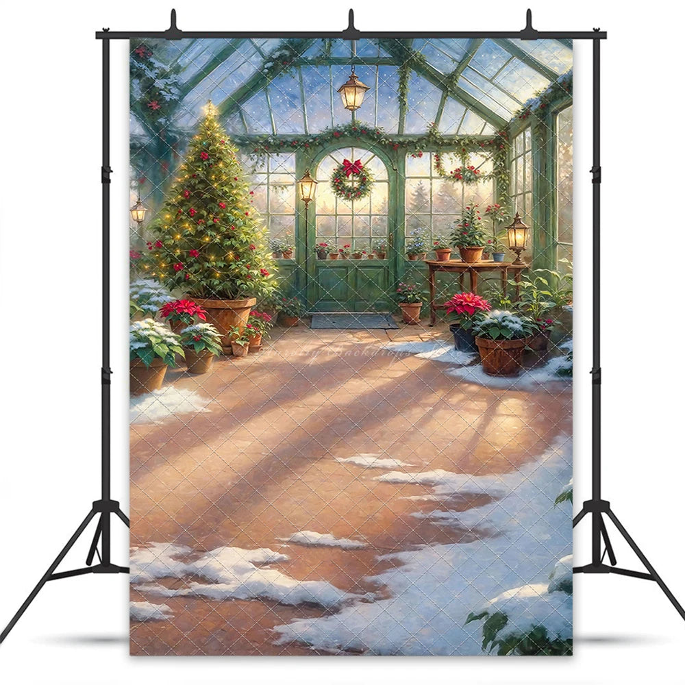 Greenhouse Gala Photography Backdrop Christmas Tree Kids Baby Cake Smash Photocall Decors Child Girls Adult Birthday Backgrounds