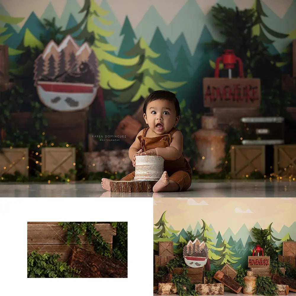 Mountain Adventure Photography Backdrop Kids Baby 1st Birthday Party Decors Forest Child Boys Adult Studio Backgrounds