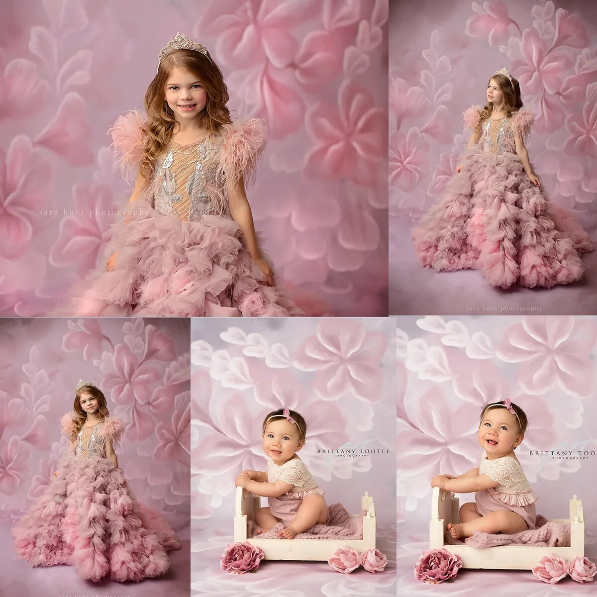 Pink Flower Backdrops Girl Photography Pregnant Woman Portrait Photocall Child Photostudio Props Hand Painting Flower Background