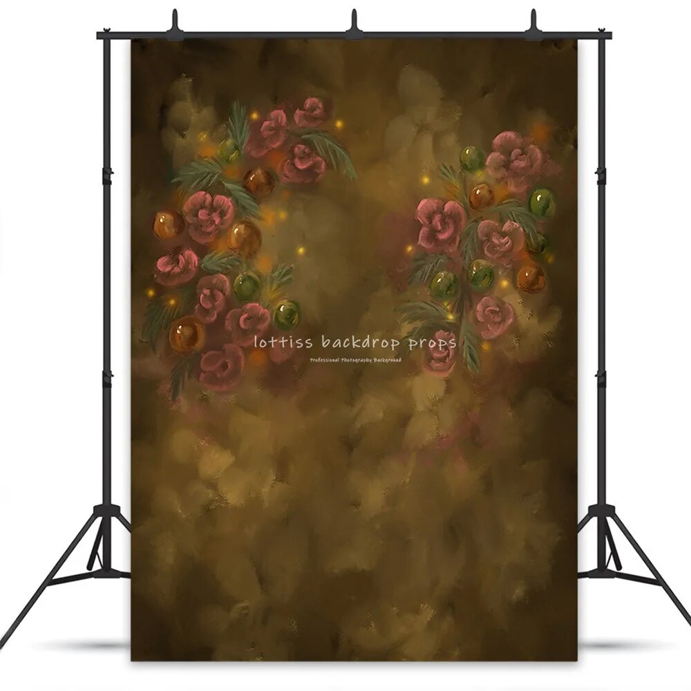 Winter Art Floral Backdrops Kids Adult Photography Props Child Baby Photocall Decors Professional Xmas Flower Background