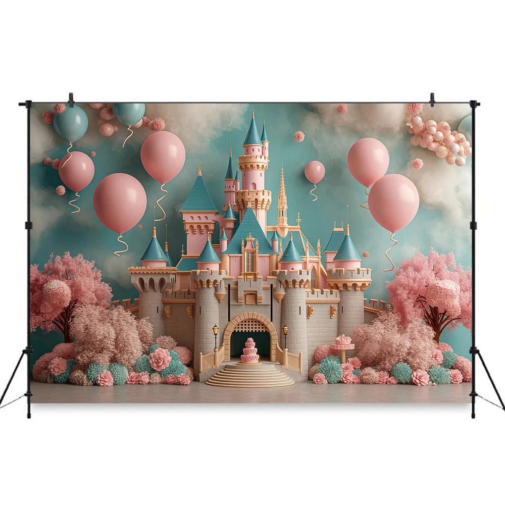 Beautiful Painting of The Magical Castle Backdrop Kids Baby Cake Smash Photography Props Child Adult Studio Backgrounds