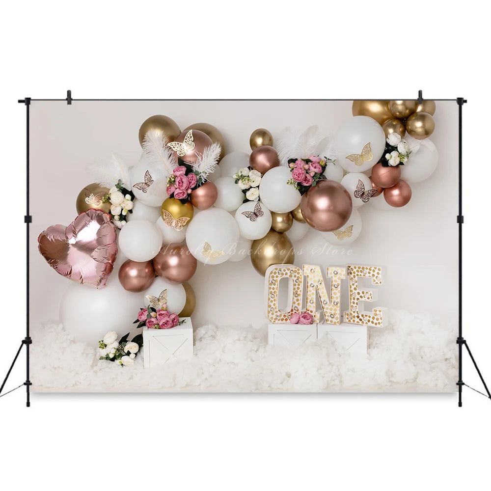 Balloon Arch Photography Backdrop Kids Baby Cake Smash Photography Props Boho Dreams Child Girls Adult Birthday Backgrounds