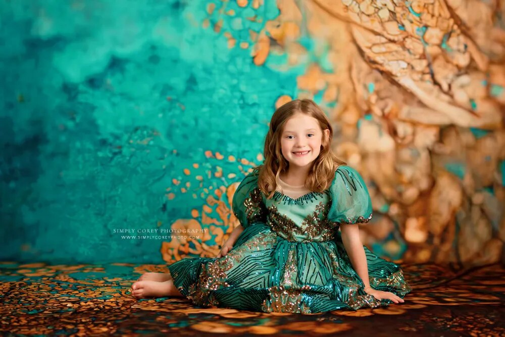 Golden Blue Abstract Texture Backdrops Girl Adult Portrait Photography Fine Art Floral Background Child Pregnant Photostudio