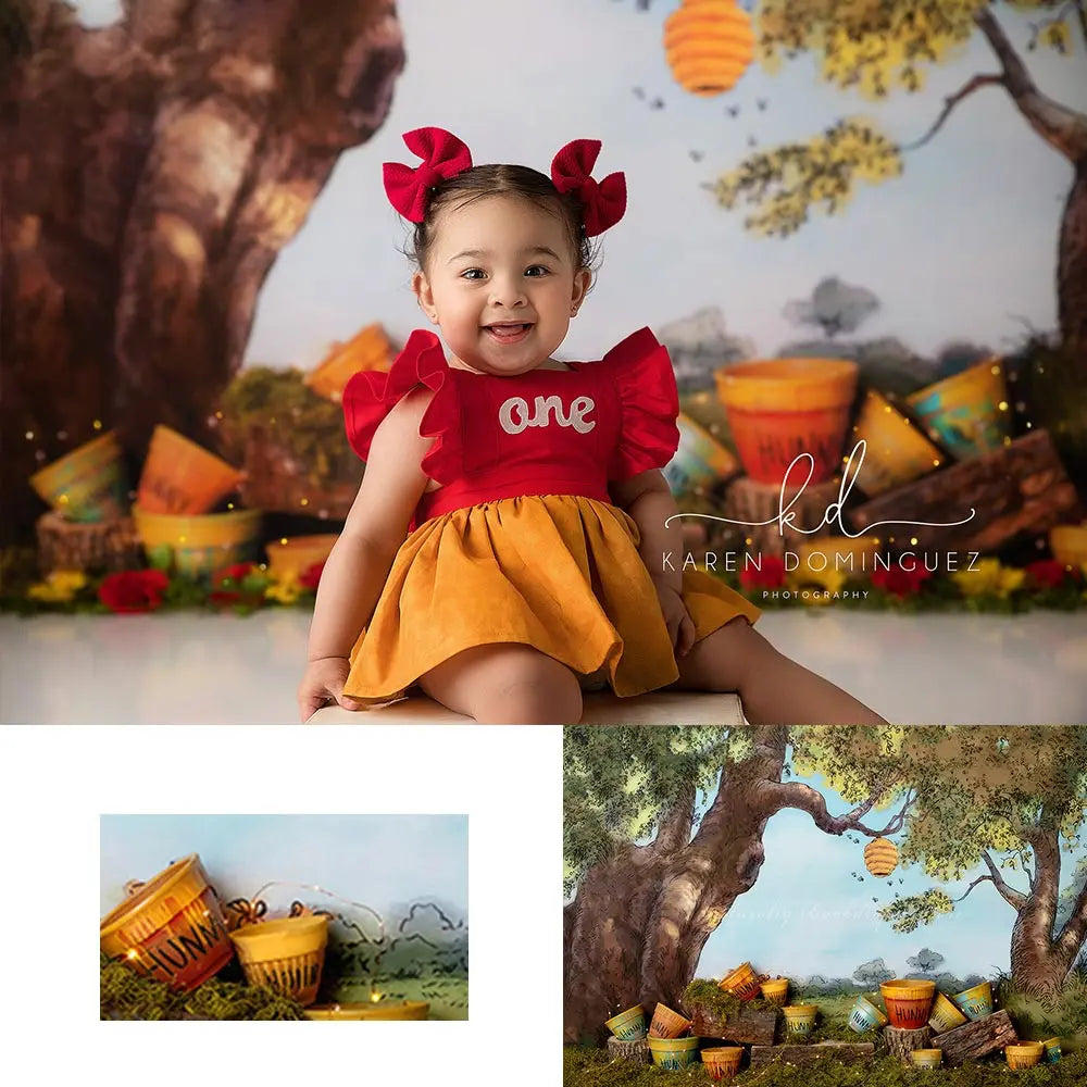 Forest Honey Bees Photography Backdrop Kids Baby Girls Birthday Studio Backgrounds Child Adult Photocall Decors