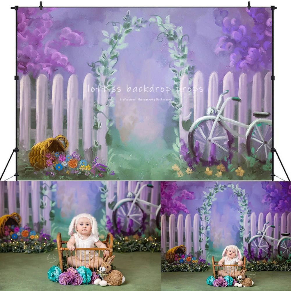 Touch of Spring Backdrops Kids Girl Photography Props Child Baby Photocall Floral Entrance Backgrounds