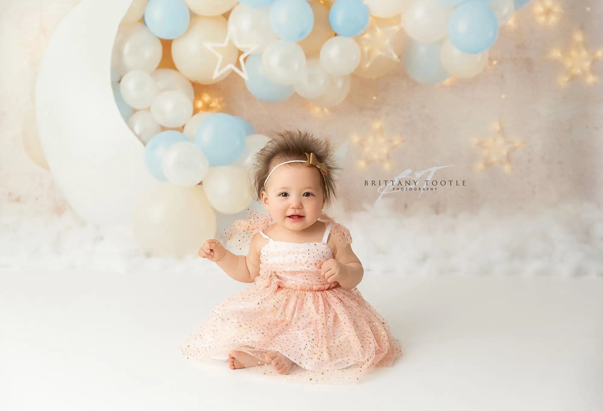 Over the Moon Dreams Photo Backdrop Balloon Arch Kids Baby Cake Smash Photocall Decors Girls Adult Birthday Studio Backgrounds