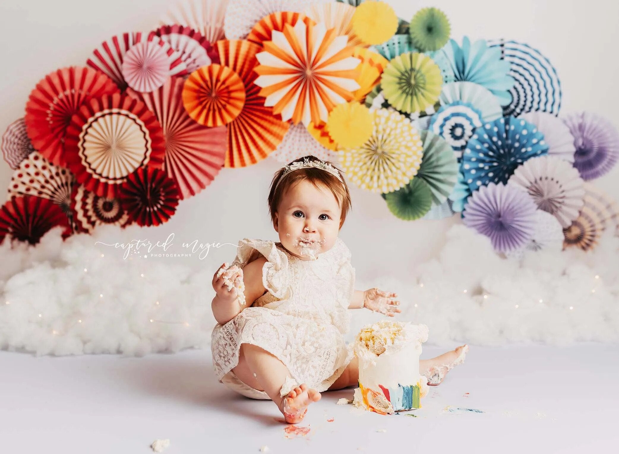 Rainbow Honey Pie Backdrops Kids Baby Photorgraphy Props Child Adult Photocall Decors Cake Smash Birthday Background