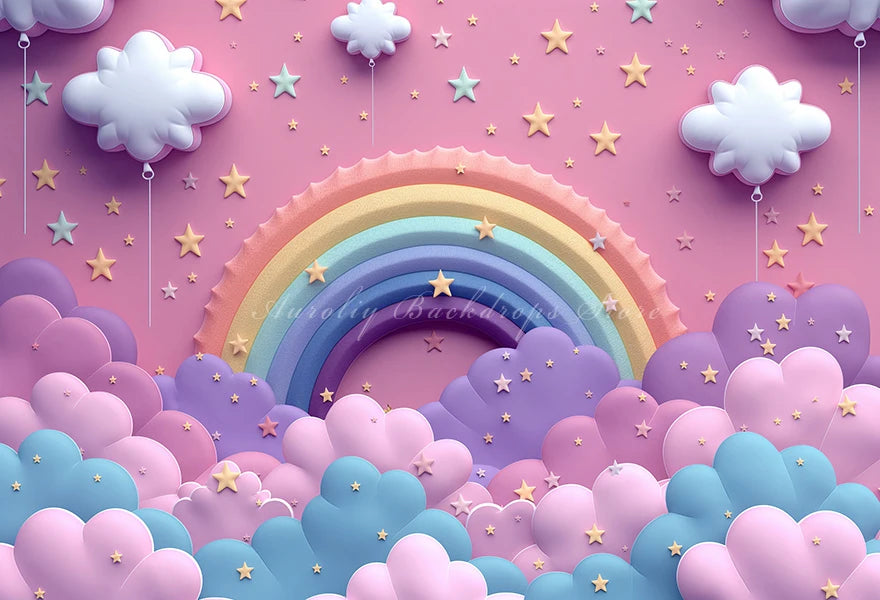 Pink Rainbow Balloons Photography Backdrop Kids Baby Cake Smash Photocall Decors Child Girls Adult Photo Shoot Studio Background