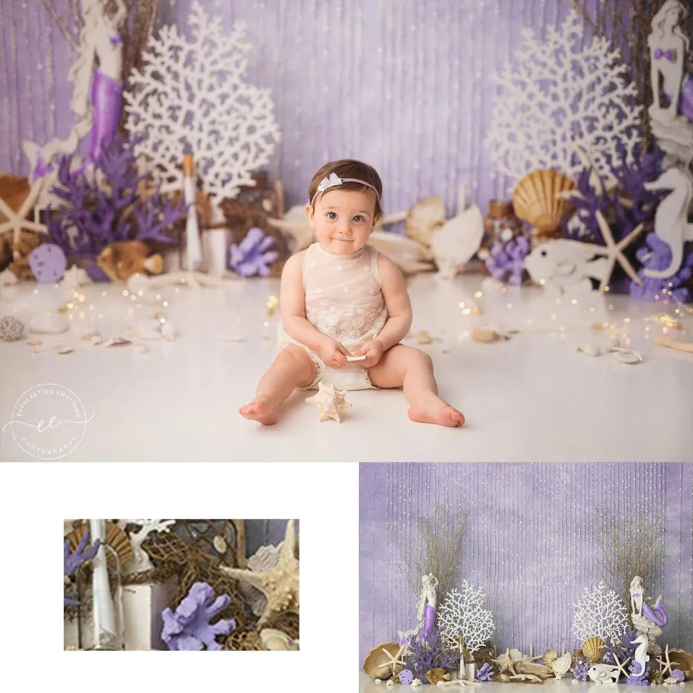 Undersea Mermaid Photography Backdrop Kids Baby Cake Smash Photocall Decors Child Girls Adult Birthday Studio Backgrounds