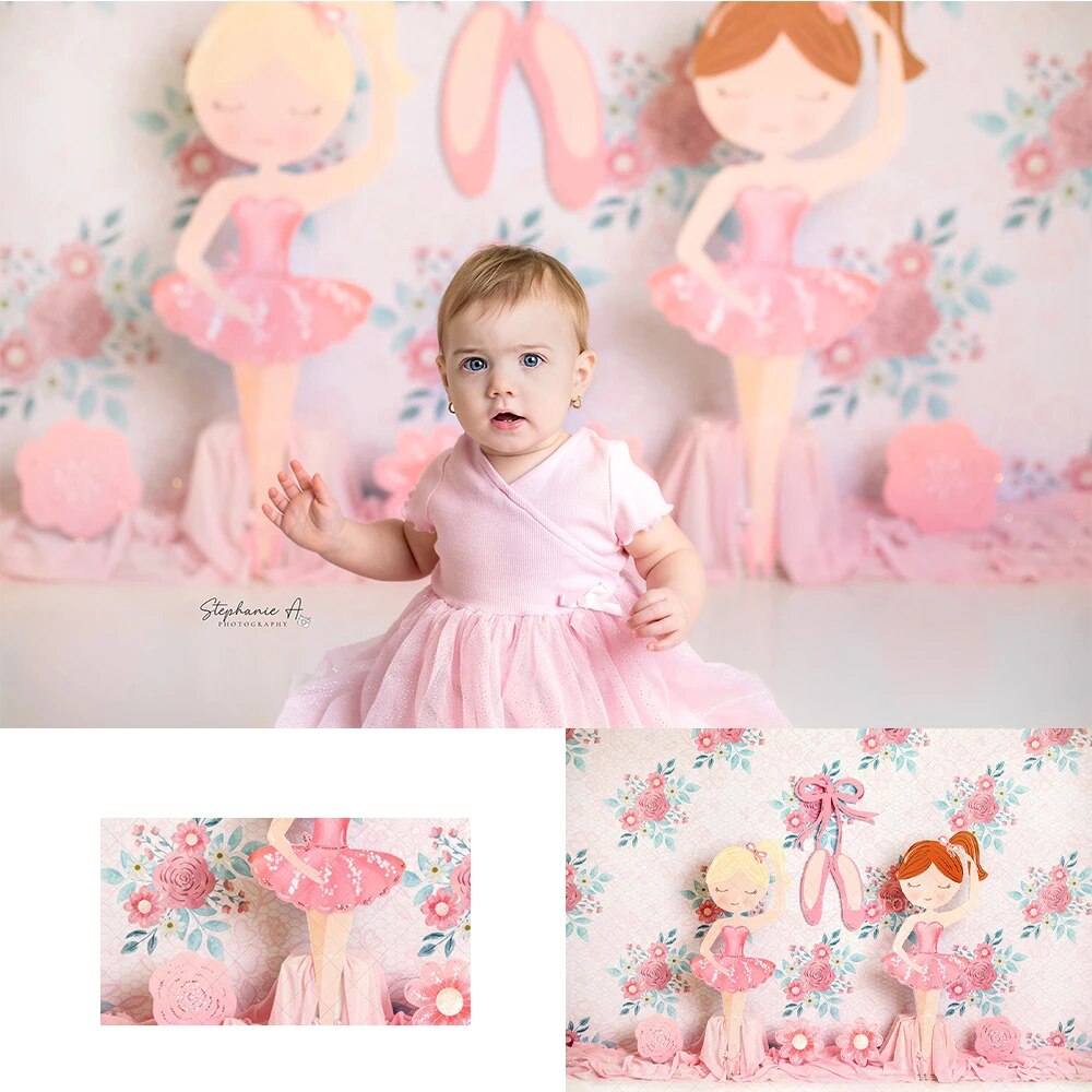 Ballet On Pointe Backdrops Kids Girl Photography Props Child Baby Dance Photocall Decors Girl Birthday Cake Smash Background