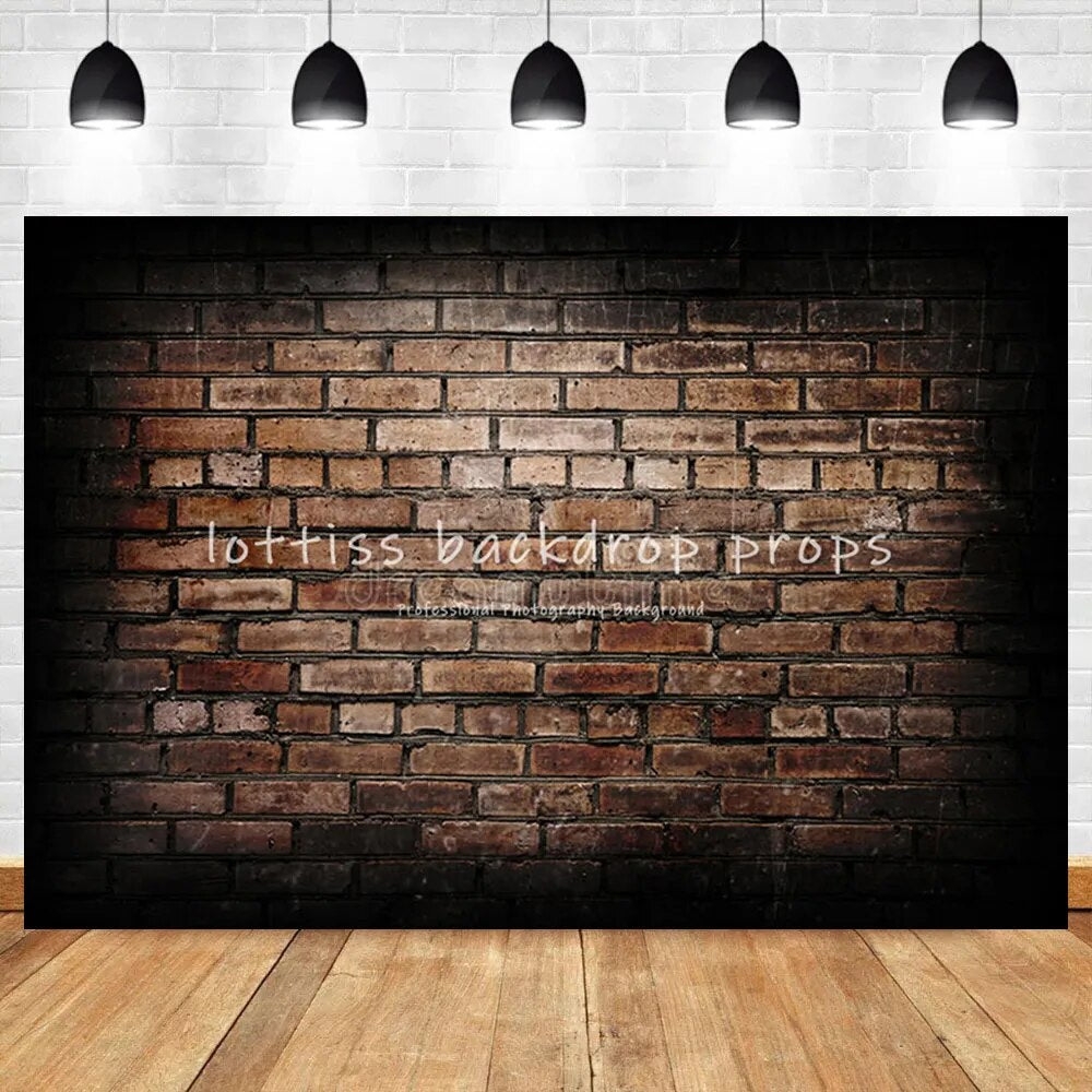 Dark Red Brick Wall Photography Backdrop Old Brown Brick-wall Wallpaper Adult Portrait Baby Child Birthday Decor Background