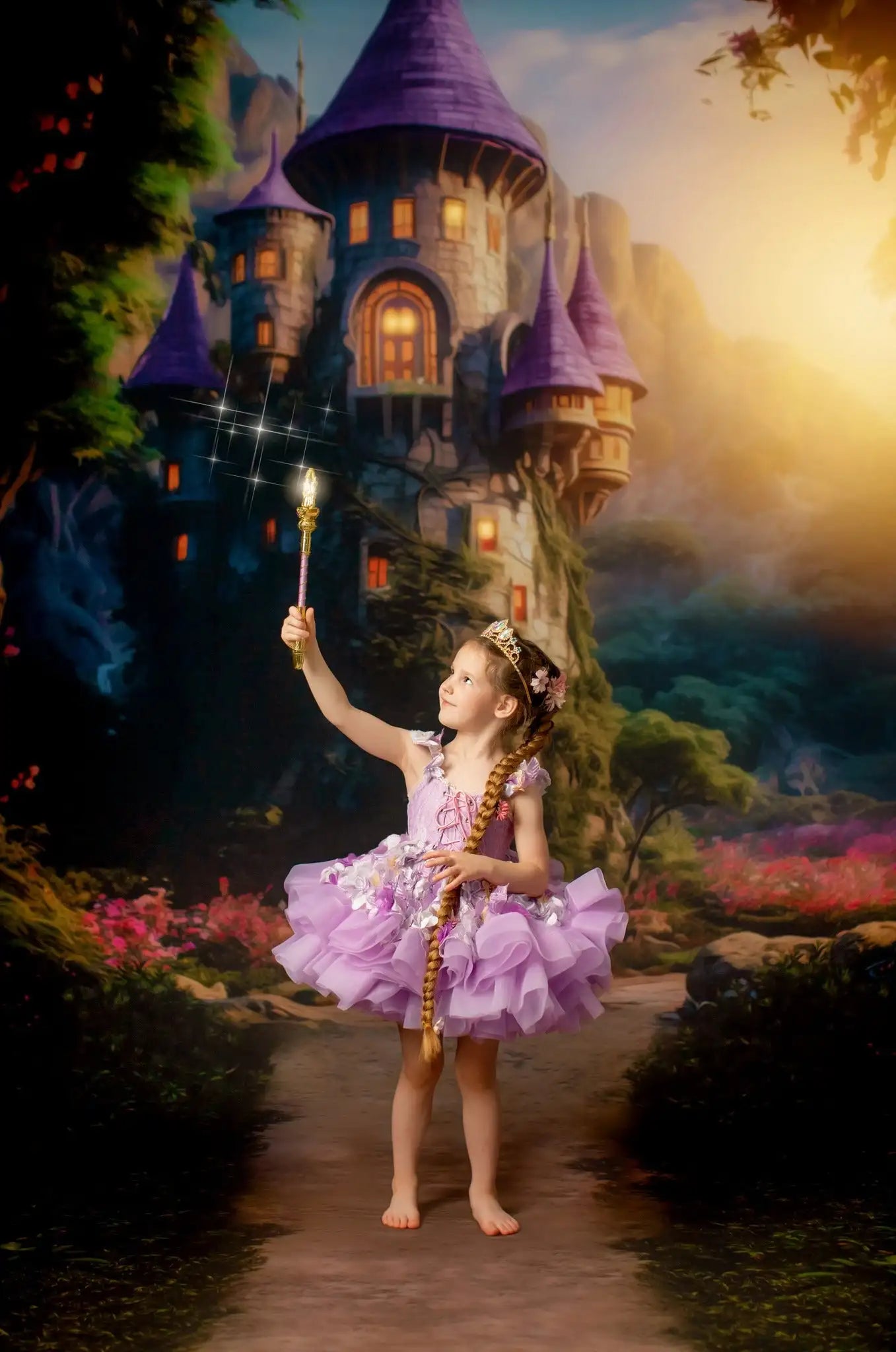 Old Castle Deep in Forest Photography Backdrop Kids Baby Cake Smash Photocall Decors Girls Adult Birthday Studio Backgrounds