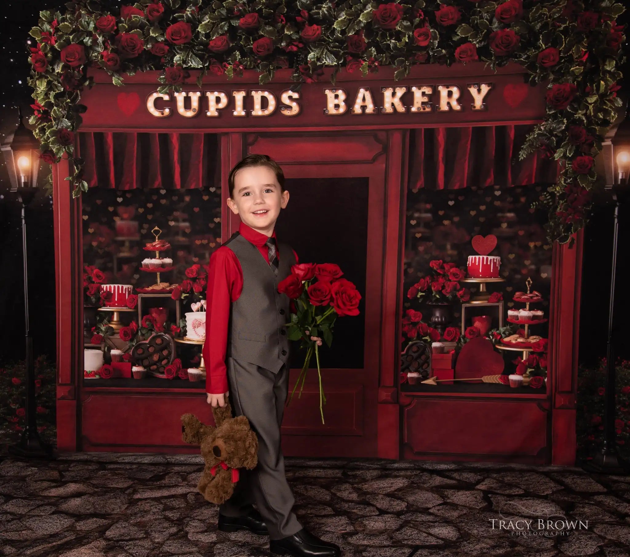 Cupids Bakery Valentine Day Backdrops Kids Baby Photography Props Child Adult Birthday Cake Smash Photocall Room Background