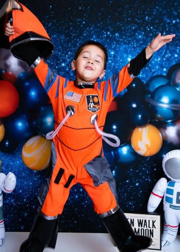 Space Astronaut Backdrops Kids Baby Photography Props Child Birthday Cake Smash Decors Universe Spaceship Background