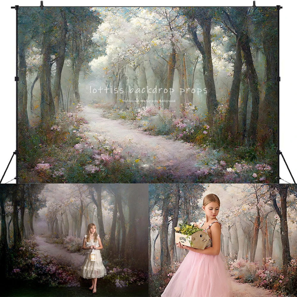 Spring Floral Garden Backdrops Kids Baby Photography Props Child Girl Birthday Cake Smash Photocall Bunny Flower Photo Backdrops