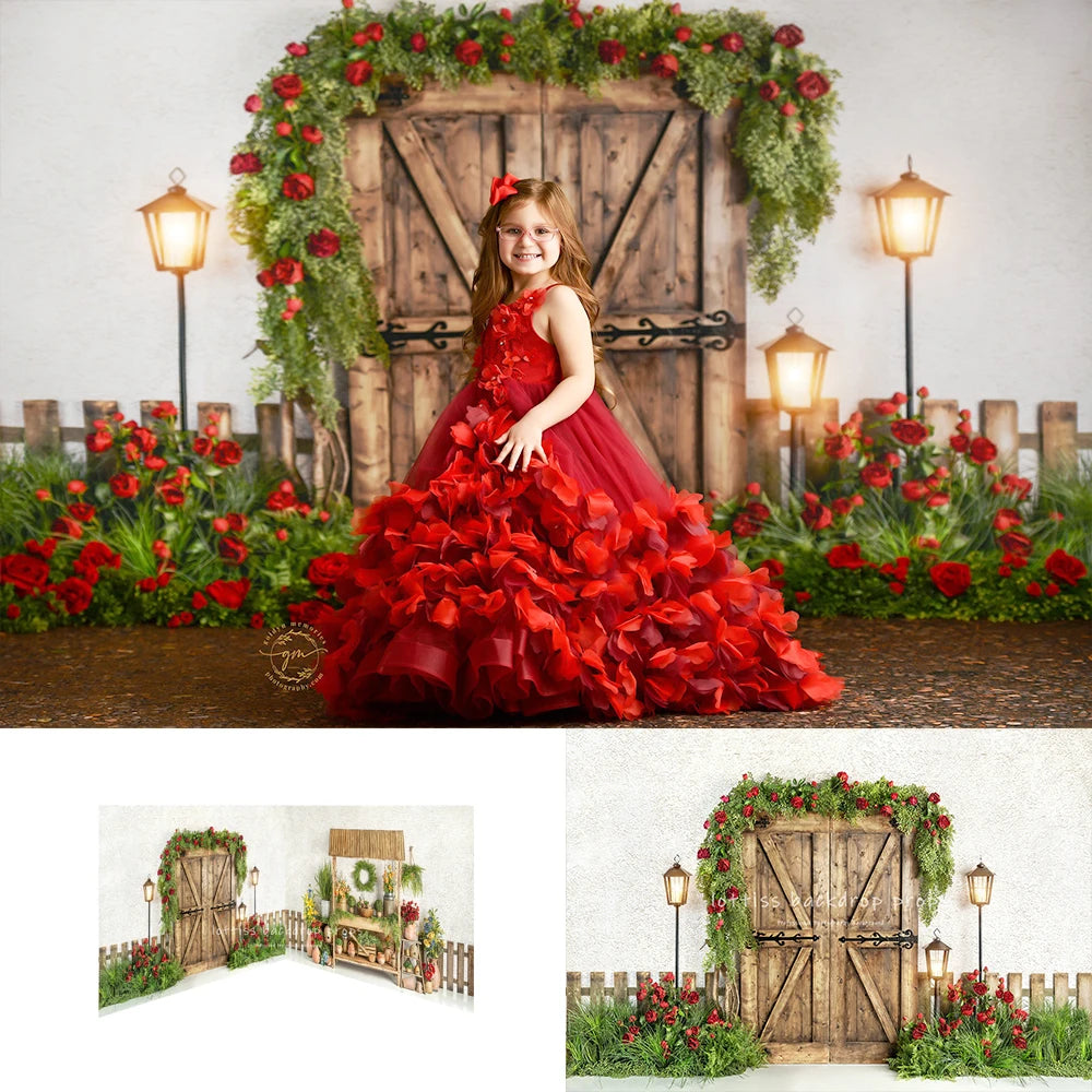 Spring Floral Windows Doors Backdrops Kids Girl Photography Pregnant Woman Baby Photocall Garden Plants Decors Background