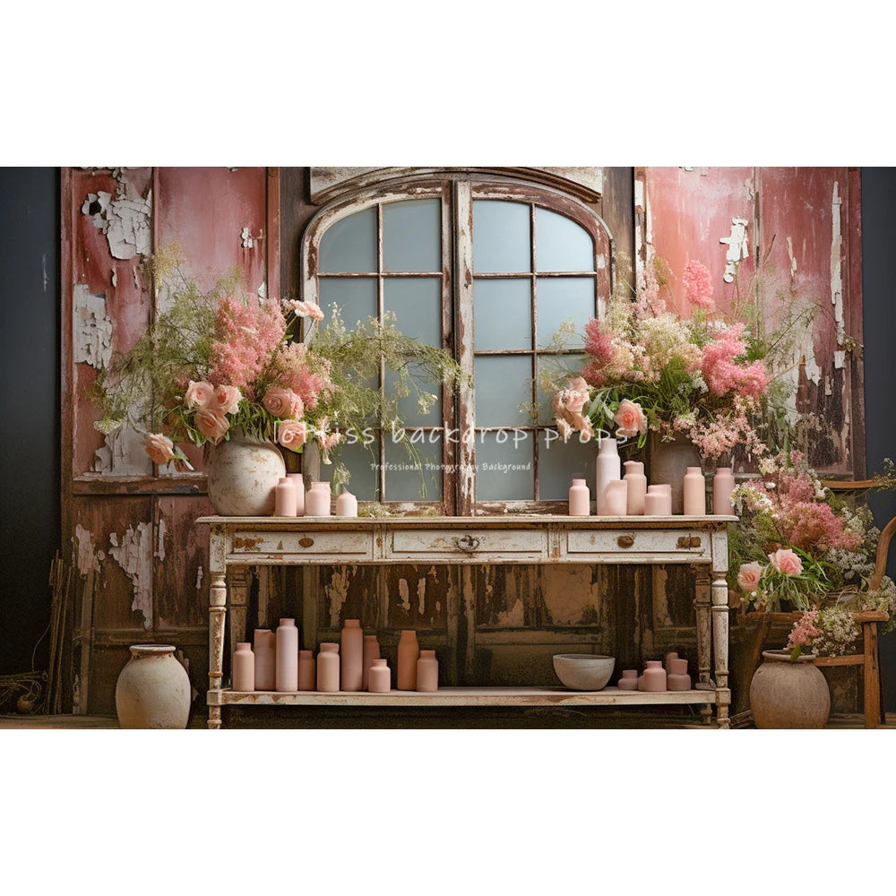 Spring Windows Backdrops Kids Baby Photography Child Pregnant Photocall Decors Garden Rose Floral House Front Backgrounds