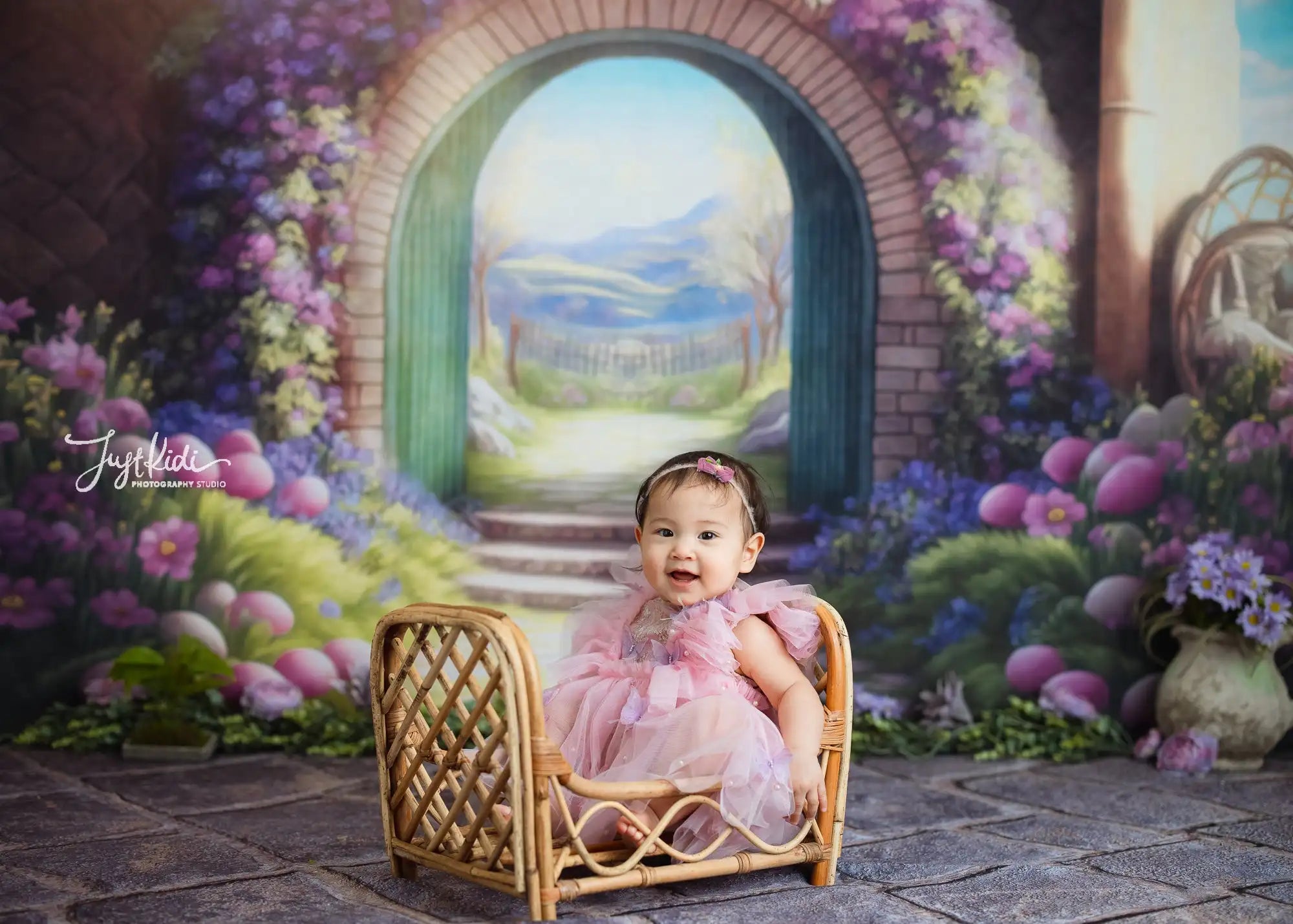 Easter Garden Floral Entrance Wall Backdrops Kids Baby Photography Child Adult Photocall Decors Wonderland Bloom Backgrounds