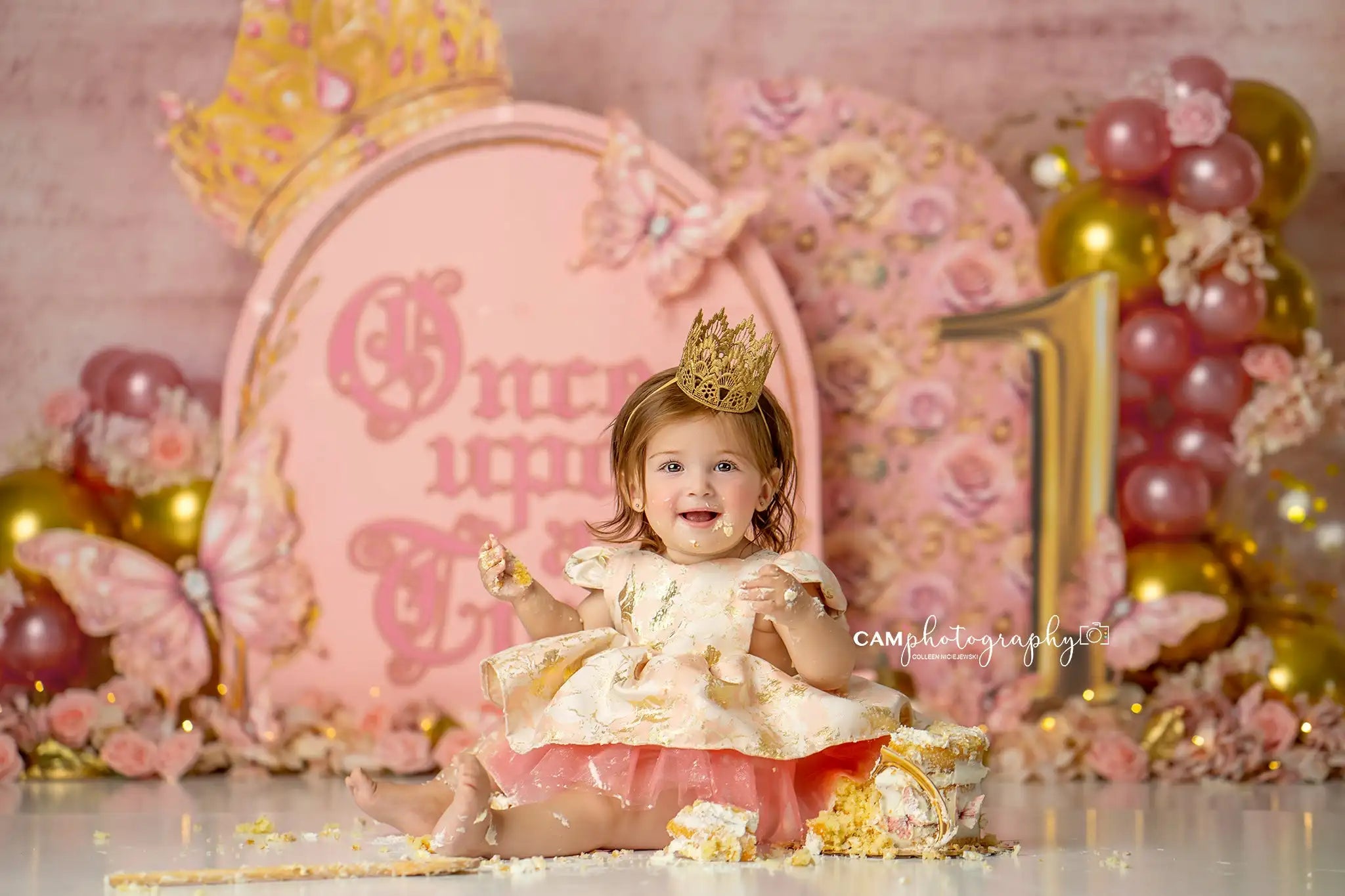 Pink Castle Princess Birthday Party Backdrop Girls Adult Photocall Decors Kids Baby Cake Smash Photography Props