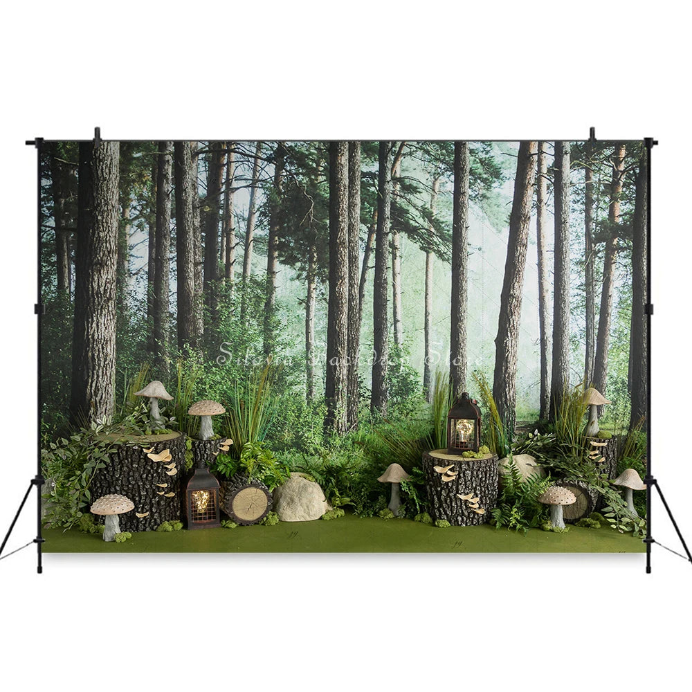 Mystic Jungle Animals Photo Background Safari Grasslands Photography Backdrop Cloth Birthday Cake Smash Photo Studio Props