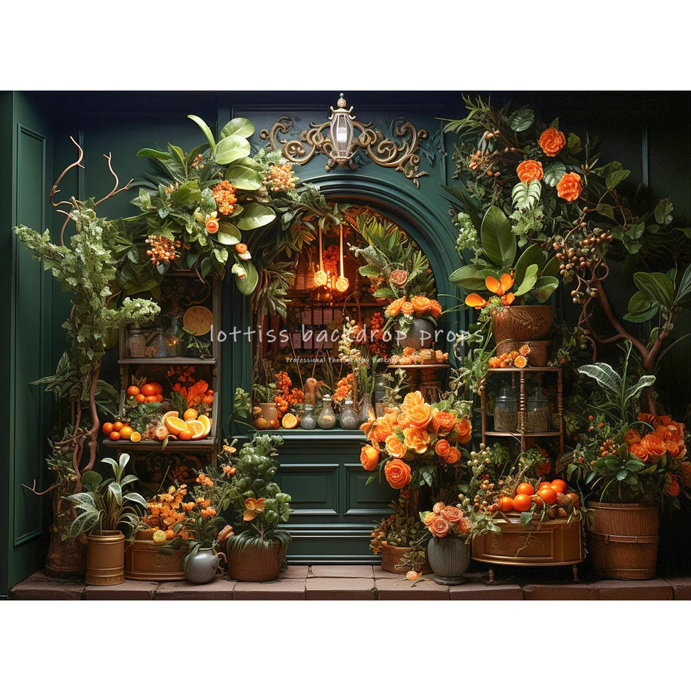 Floral Market Backdrops Kids Baby Photography Child Adult Photocall Flower Spring Photocall Rose Store Streets Backgrounds