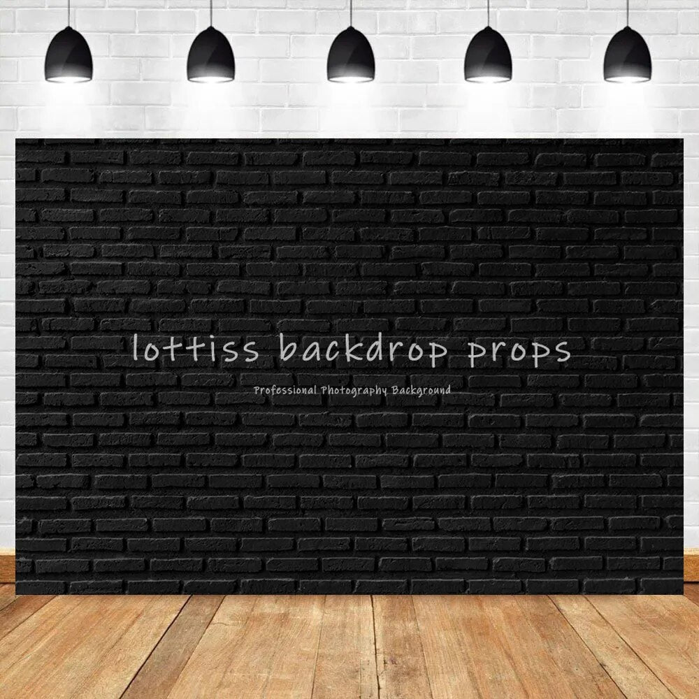 Black Brick Wall Backdrops Series-One For Photography Party Adult Portrait Kids Birthday Decor Old Broken Brick-wall Background