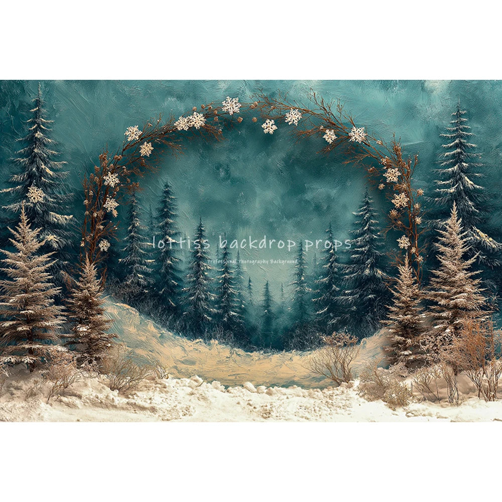 Winter Pine Forest Backdrops Kids Adult Photography Child Baby Photocall Snowflake Country Mountain Range Backgrounds