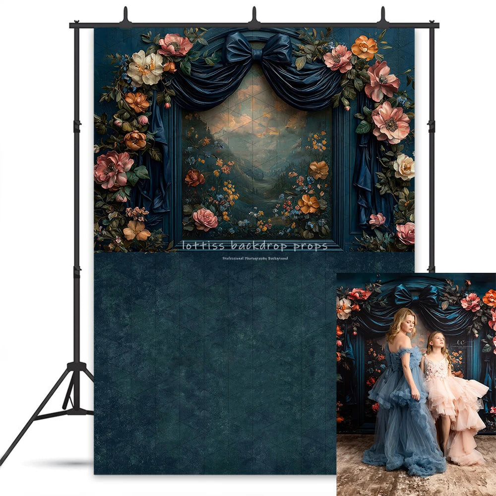 Garden Path Bowknot Wall Backdrops Kids Woman Photography Floral Decors Pregnant Spring Arch Entrance Backgrounds