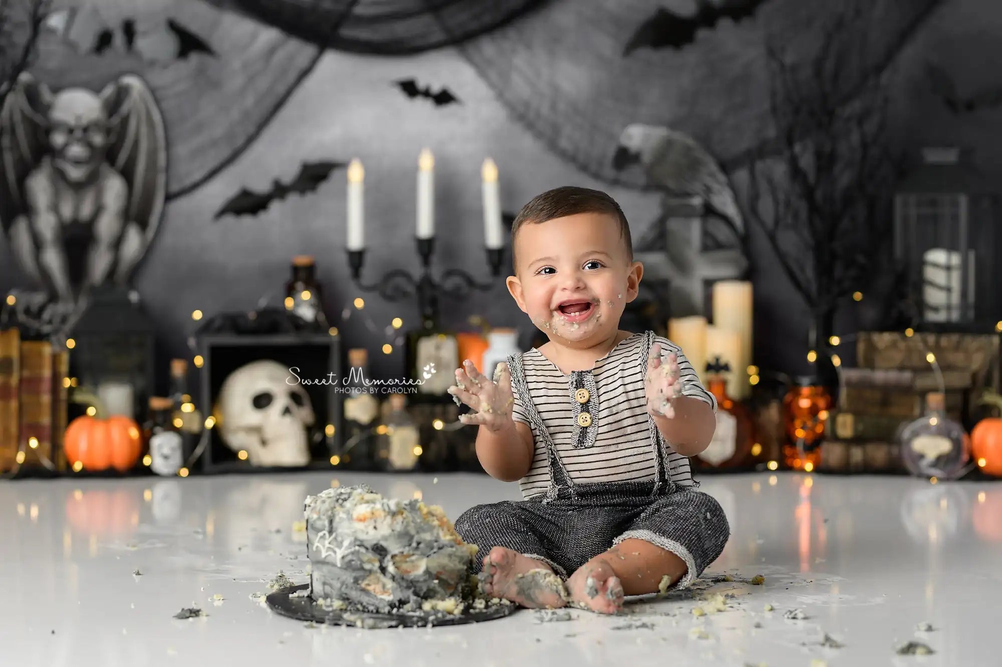 Its a Liltte Spooky One Backdrop Kids Baby 1st Birthday Photography Props Child Boys Adult Photocall Studio Backgrounds