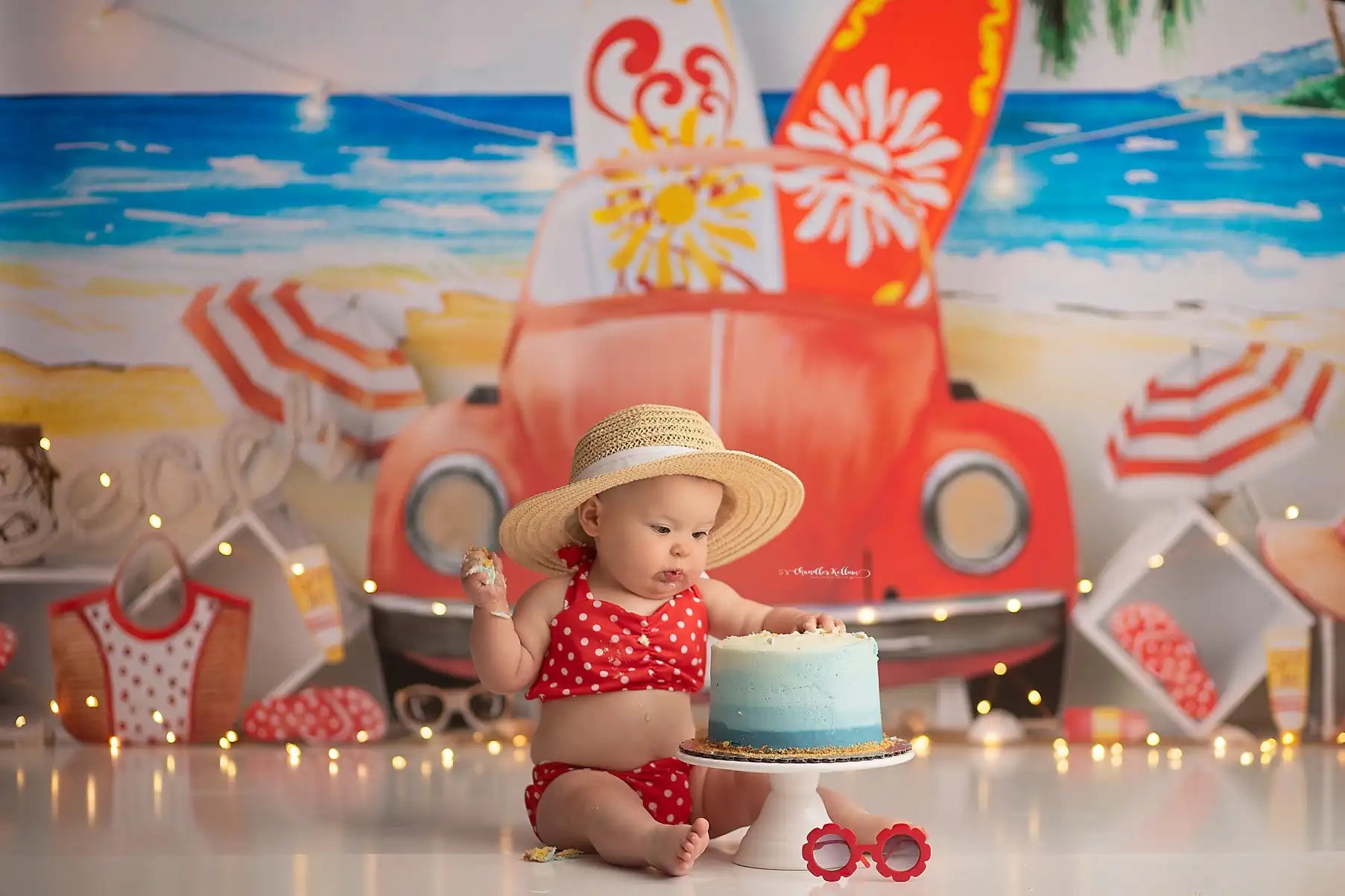 Undersea Beach Backdrop Kids Baby Cake Smash Photography Props Waves Child Girls Adult Birthday Photocall Backgrounds